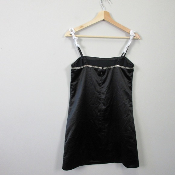 Abercrombie & Fitch Satin Slip Dress XS Black Mini Beaded Going Out Party 352 - Picture 2 of 12